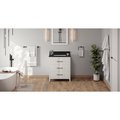 Jeffrey Alexander 30In. White Katara Vanity, Black Granite Vanity Top, Undermount Rectangle Bowl VKITKAT30WHBGR